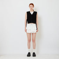 Women Double Waisted Ruffle Skirt - Off White - SW2609240A