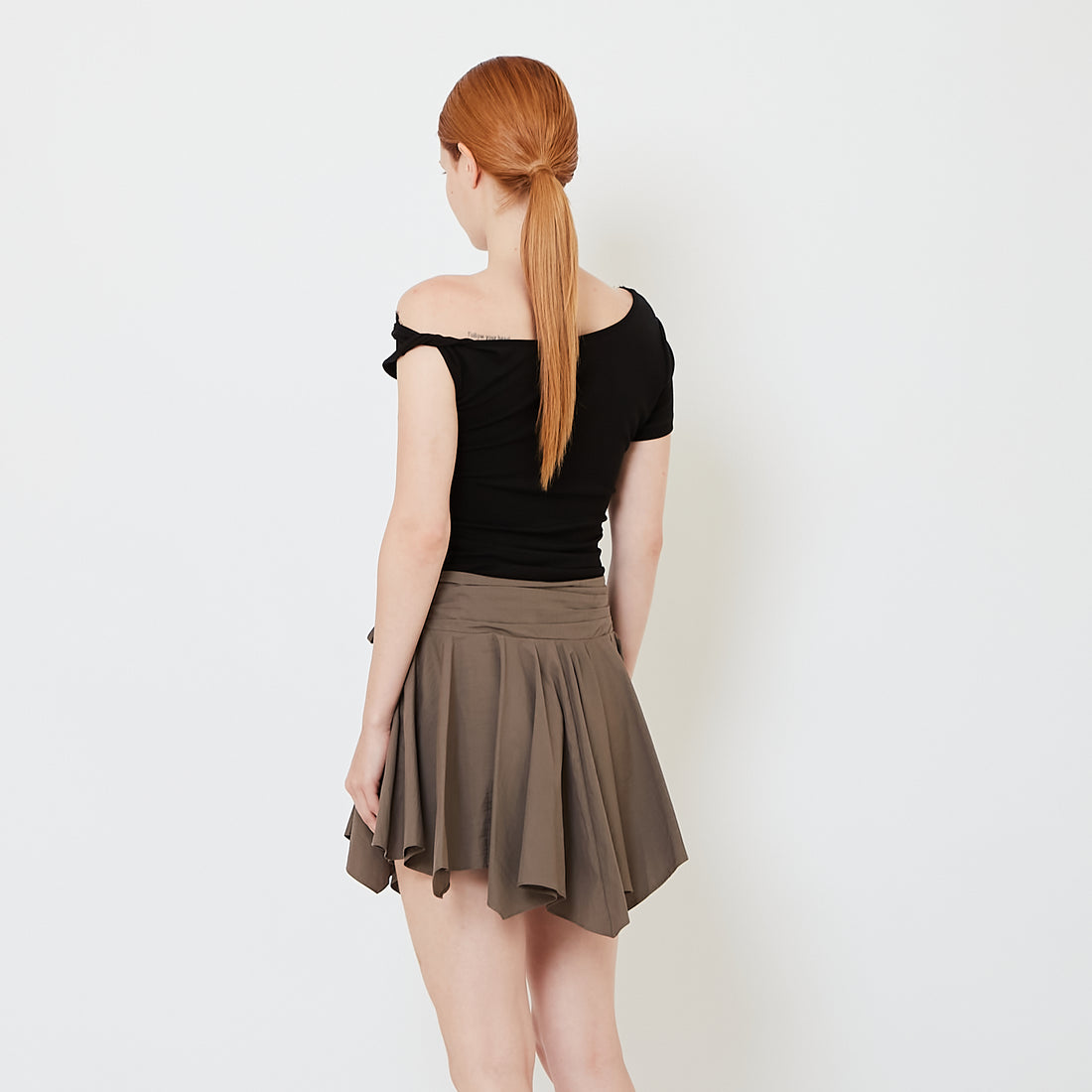 Women Off Shoulder Knit Top with Lace - Black - SW2609241C