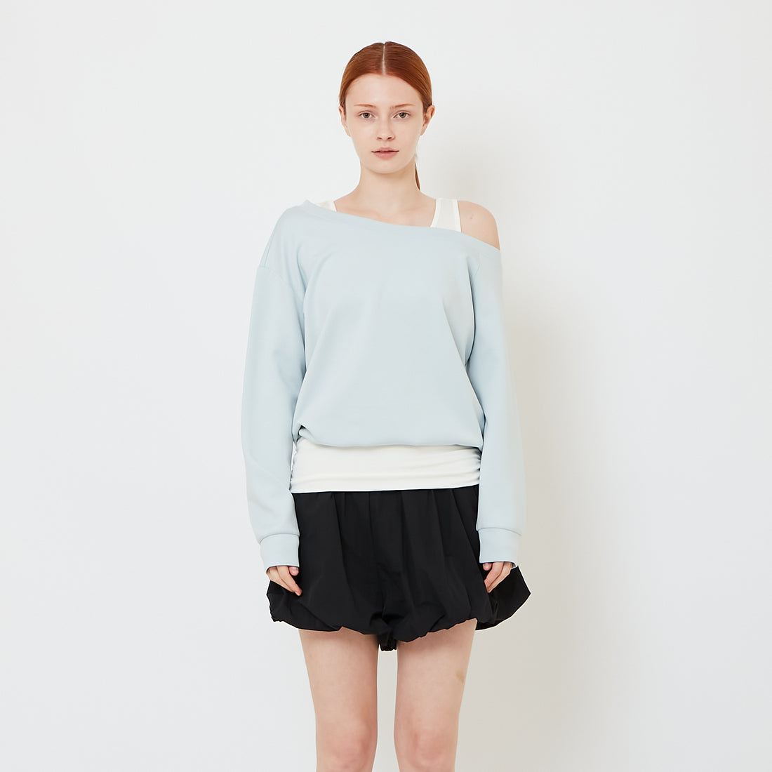 Women 2-in-1 Off Shoulder Top - Light Blue - SW2609243A