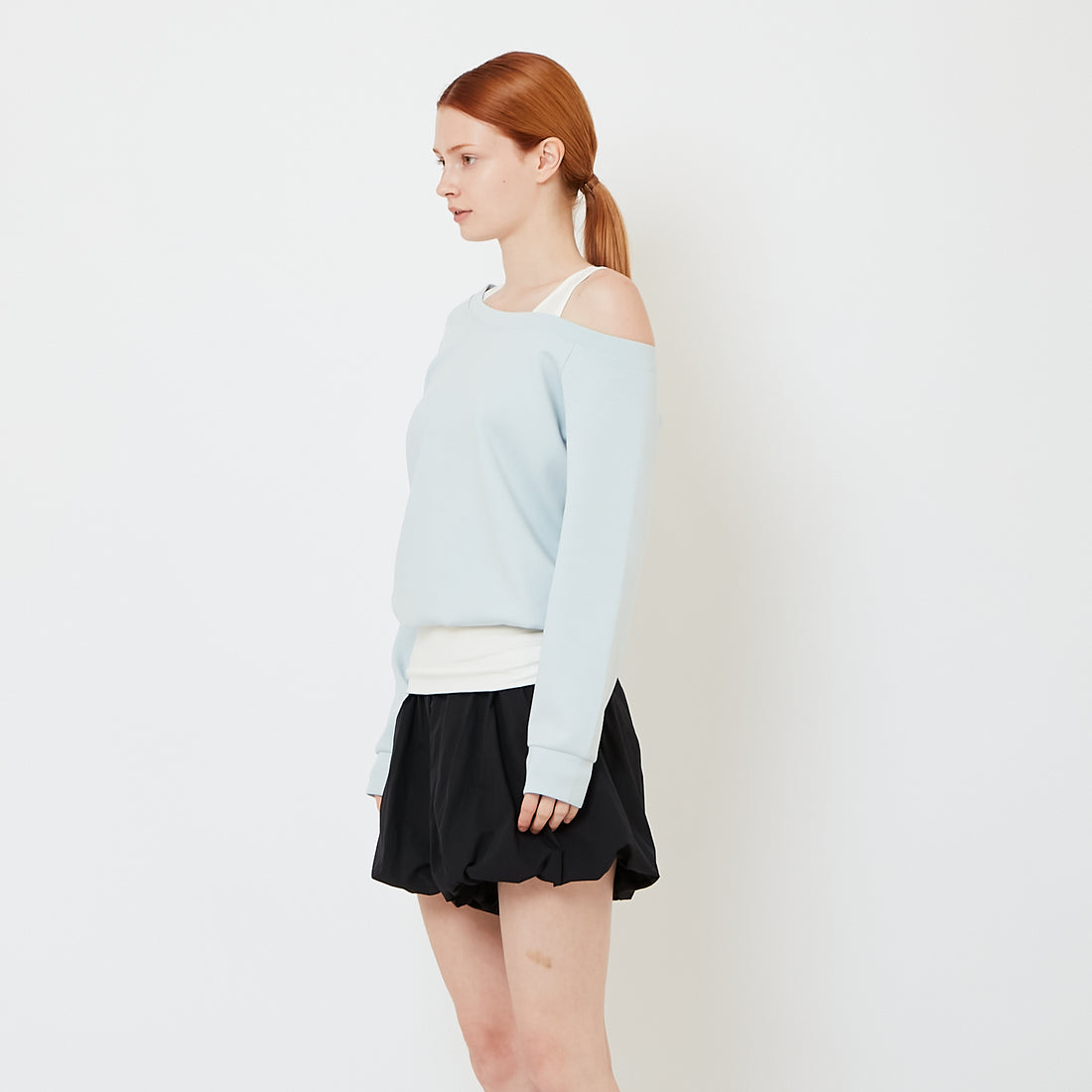 Women 2-in-1 Off Shoulder Top - Light Blue - SW2609243A