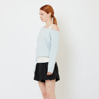 Women 2-in-1 Off Shoulder Top - Light Blue - SW2609243A