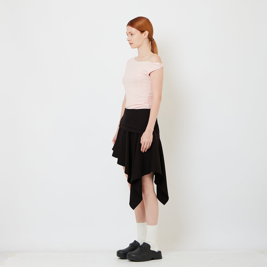 Women Asymmetrical Skirt - Black - SW2609246A