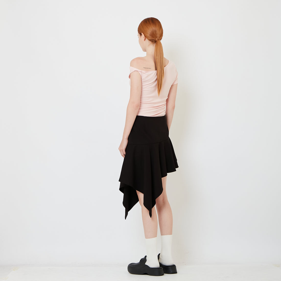Women Asymmetrical Skirt - Black - SW2609246A