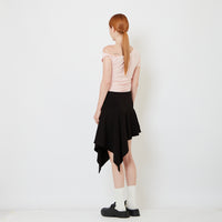 Women Asymmetrical Skirt - Black - SW2609246A