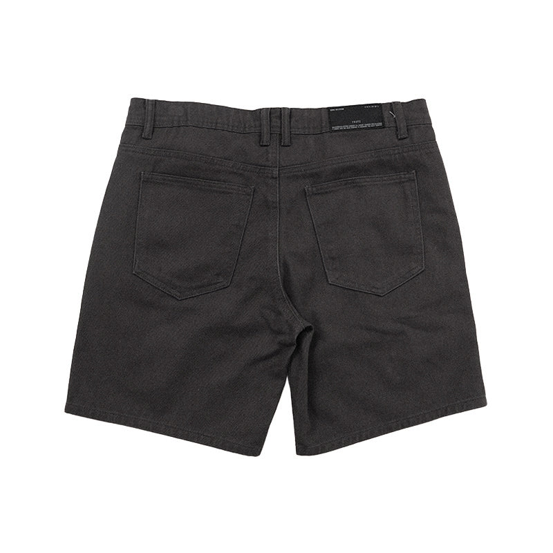 Men Slim Fit Twill Shorts With Belt - Dark Grey - SM2212165C