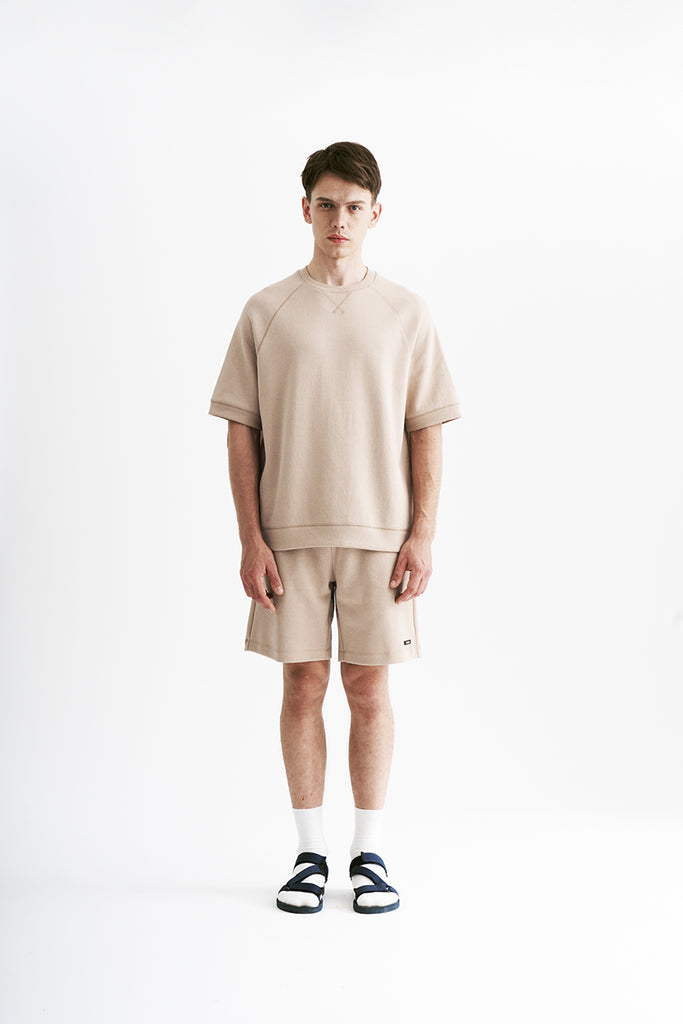 Men Oversized Pique Top
 - Taupe - SM2211140C