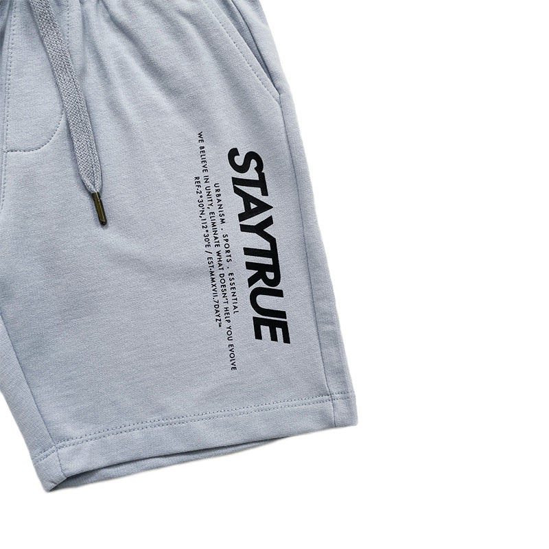 Boy Printed Sweat-Shorts - Pale Blue - SB2211121A