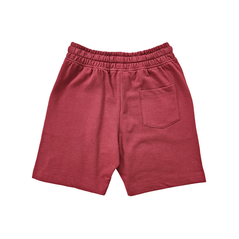 Boy Printed Sweat-Shorts - Maroon - SB2211123D