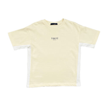 Boy Color Block Printed Top - Cream - SB2211127B