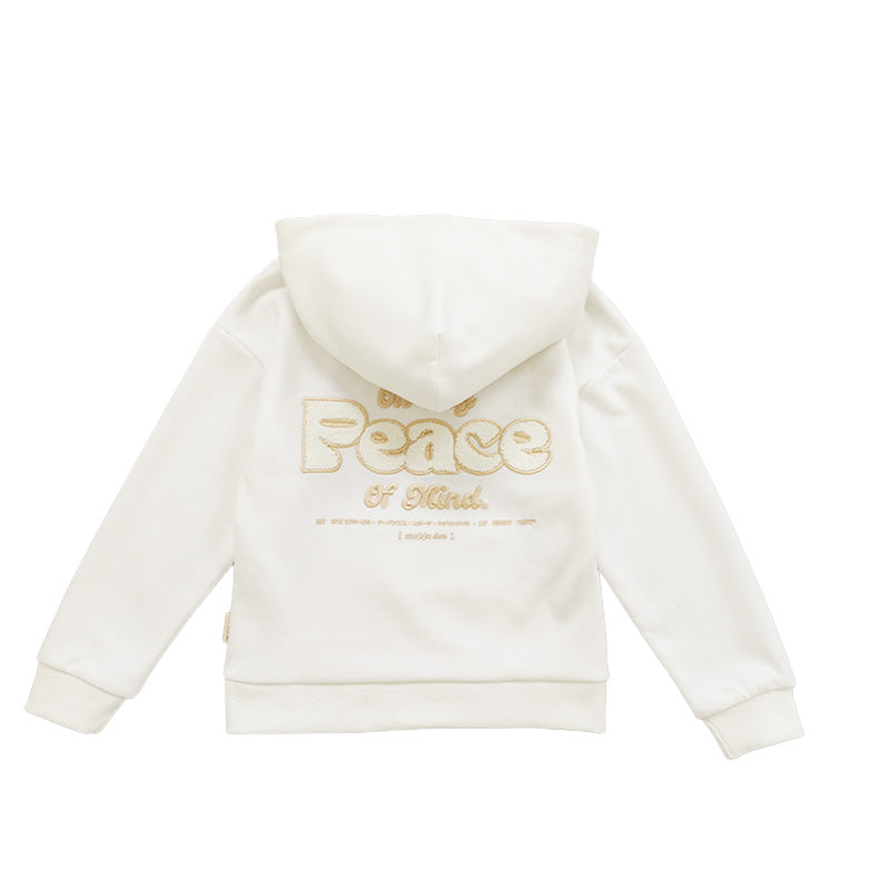 Boy Embroidery Oversized Hoodie - Off White - SB2301157A