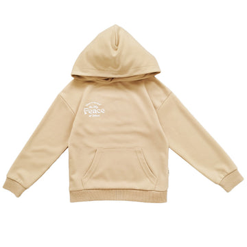 Boy Embroidery Oversized Hoodie - Beige - SB2301157B