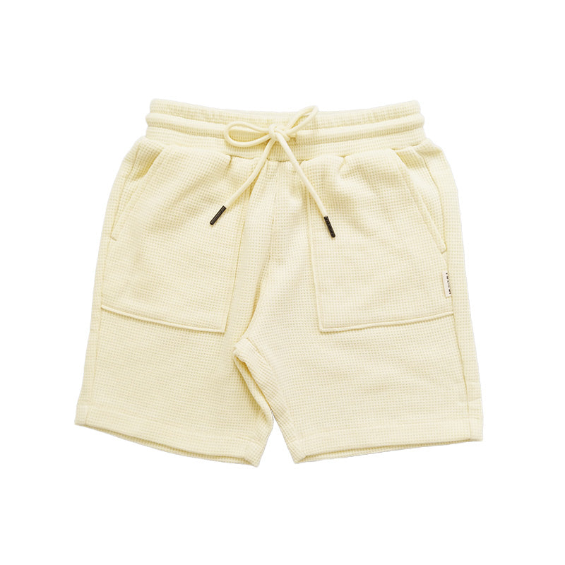 Boy Waffle Knit Shorts - Light Yellow - SB2302164B