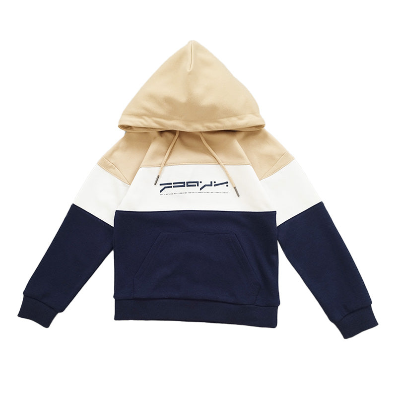 Boy Colour Block Oversized Hoodie - Beige - SB2302167A