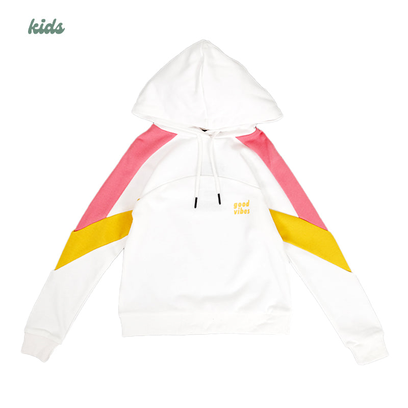 Girl Contrast Panelled Hoodie - Off White - SG2211130Z