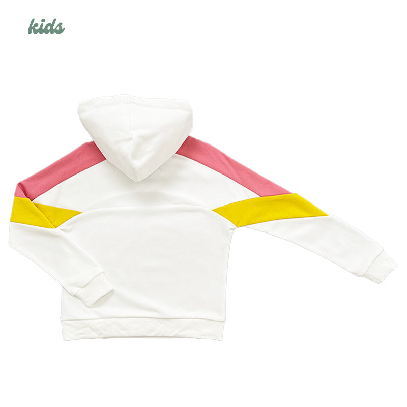 Girl Contrast Panelled Hoodie - Off White - SG2211130Z