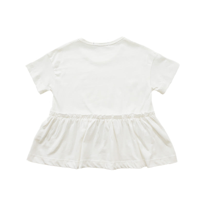 Girl Peplum Top - Off White - SG2208088A