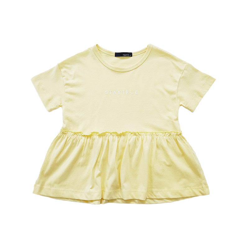 Girl Peplum Top - Custard - SG2208088B