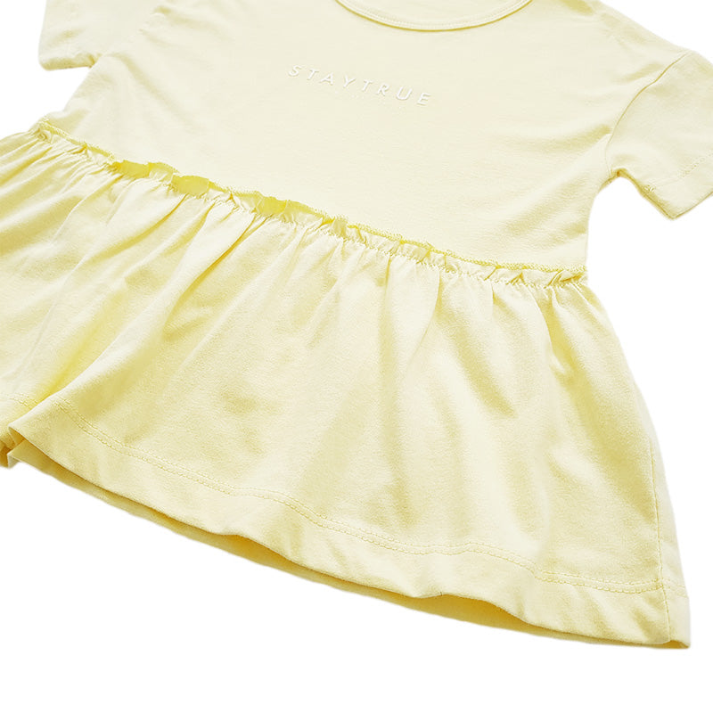 Girl Peplum Top - Custard - SG2208088B