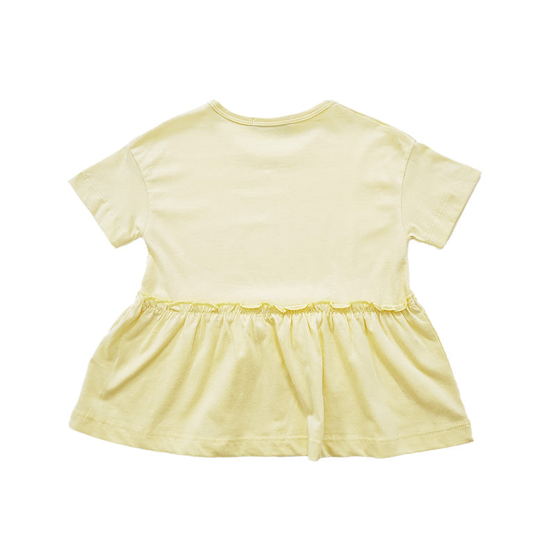 Girl Peplum Top - Custard - SG2208088B