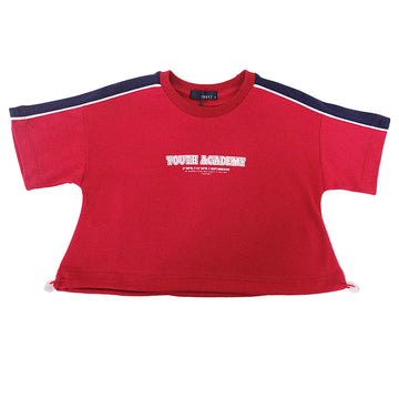Girl Graphic Cropped Top - Red - SG2210114A