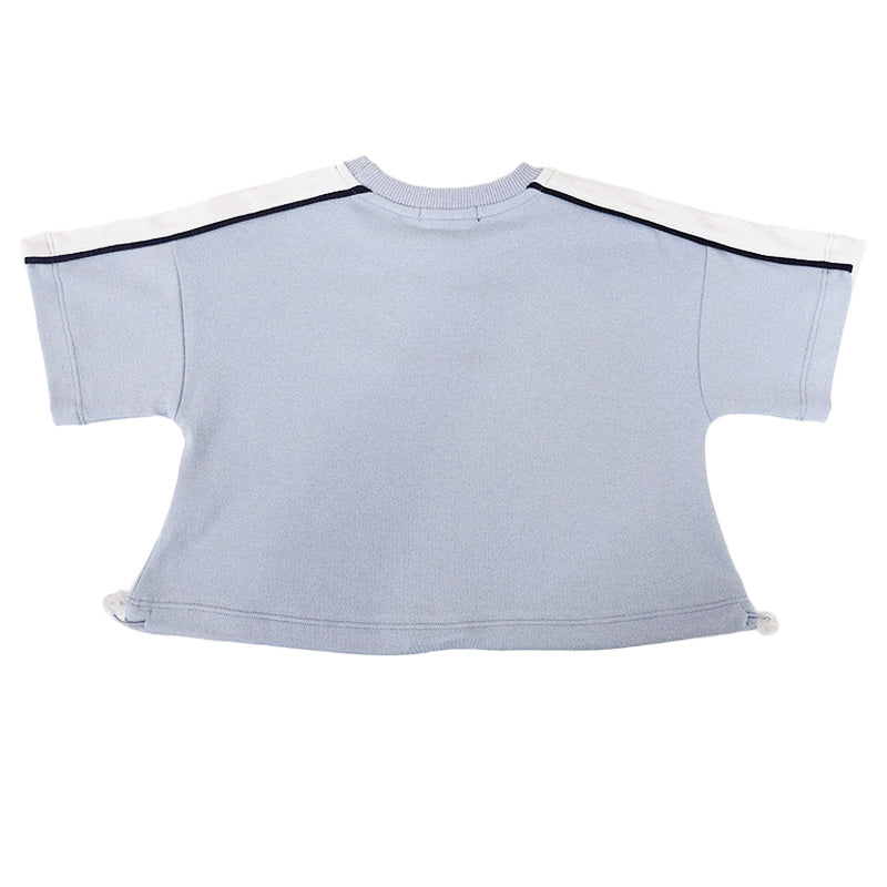 Girl Graphic Cropped Top - Light Blue - SG2210114B