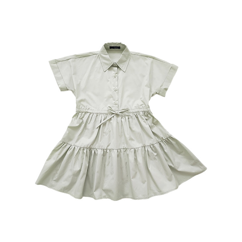 Girl Tiered Dress - Light Green - SG2210123B