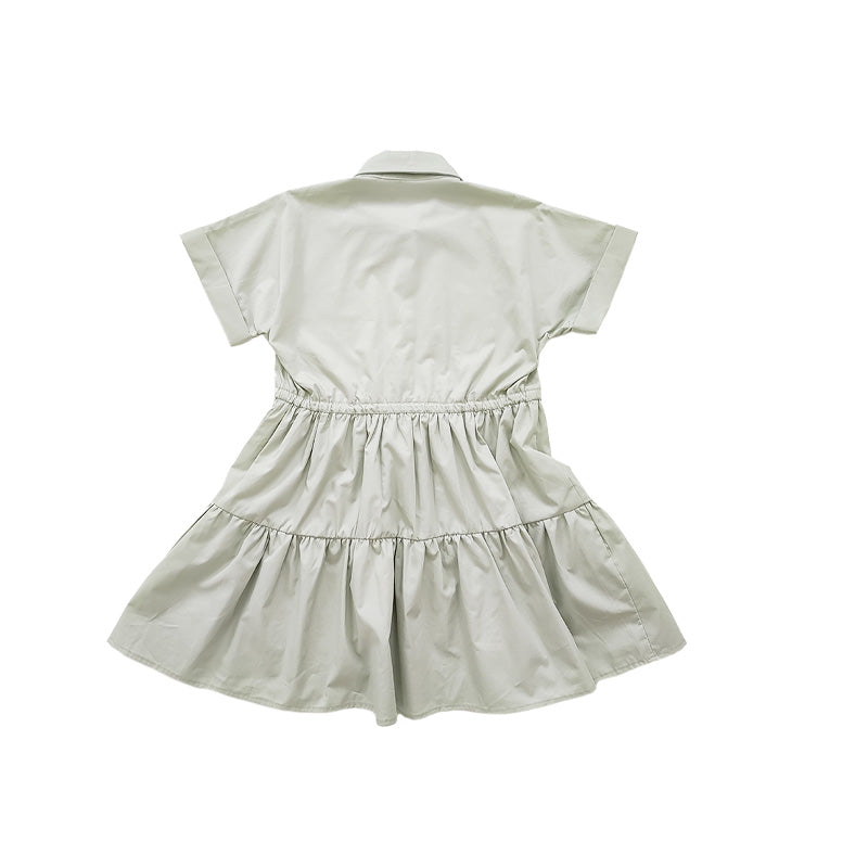 Girl Tiered Dress - Light Green - SG2210123B
