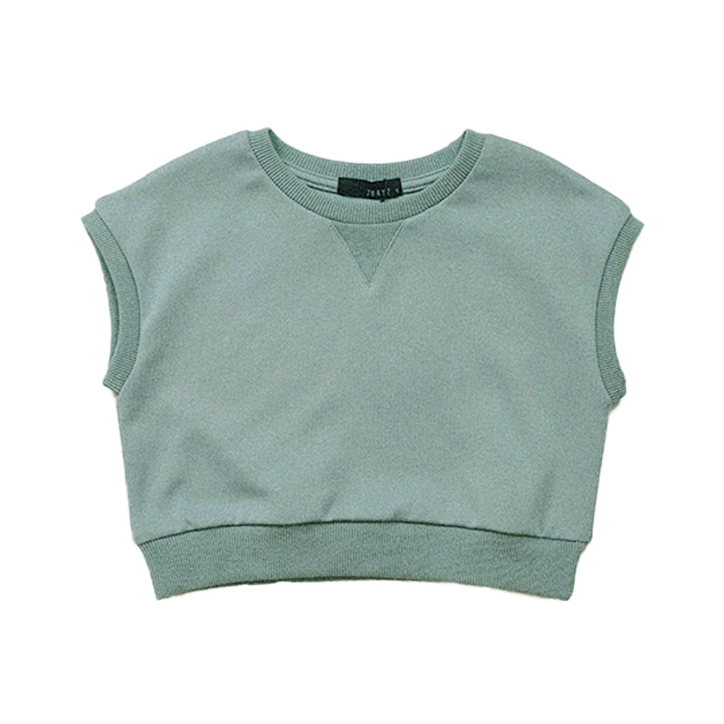 Girl Cropped Top - Sage - SG2211126B