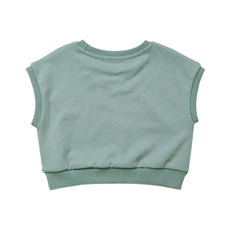 Girl Cropped Top - Sage - SG2211126B