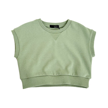 Girl Cropped Top - Light Green - SG2211126C