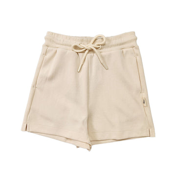 Girl Elastic Waist Sweatshorts - Sand - SG2211127A
