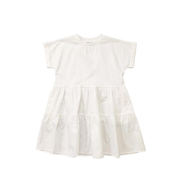 Girl Tiered Dress - Off White - SG2211129A