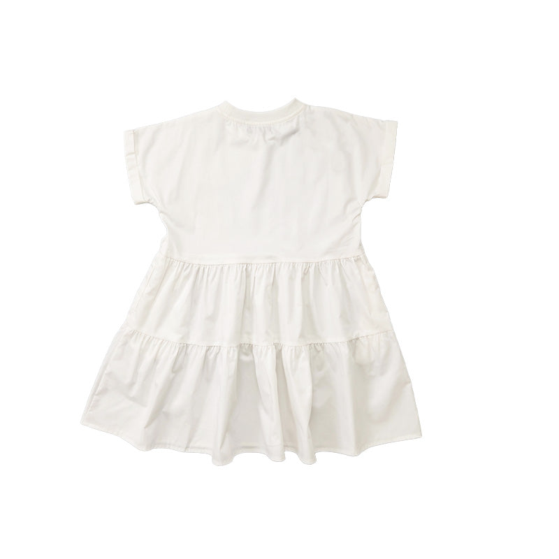 Girl Tiered Dress - Off White - SG2211129A
