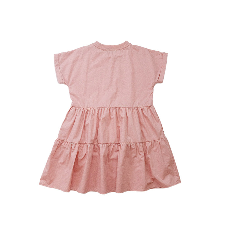 Girl Tiered Dress - Pink - SG2211129B