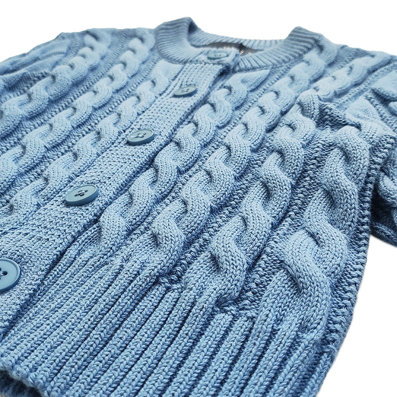 Girl Cable Knit Cropped Cardigan


 - Blue - SG2212139B