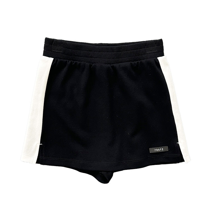 Girl Contrast Skort - Black - SG2301008B