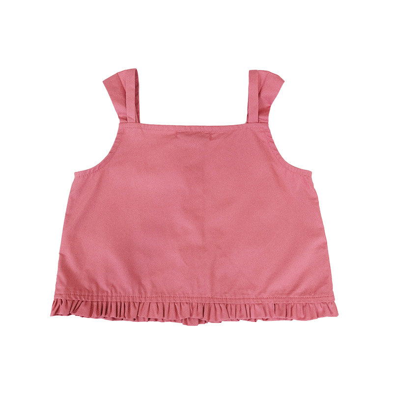 Girl Ruffled Sleeveless Top - Dark Pink - SG2301010A
