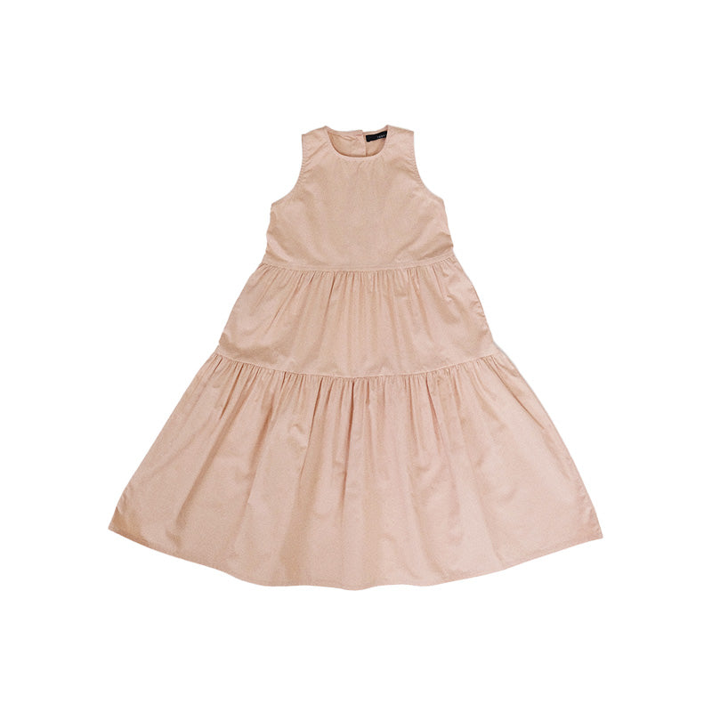 Girl Tiered Dress - Light Pink - SG2301017B