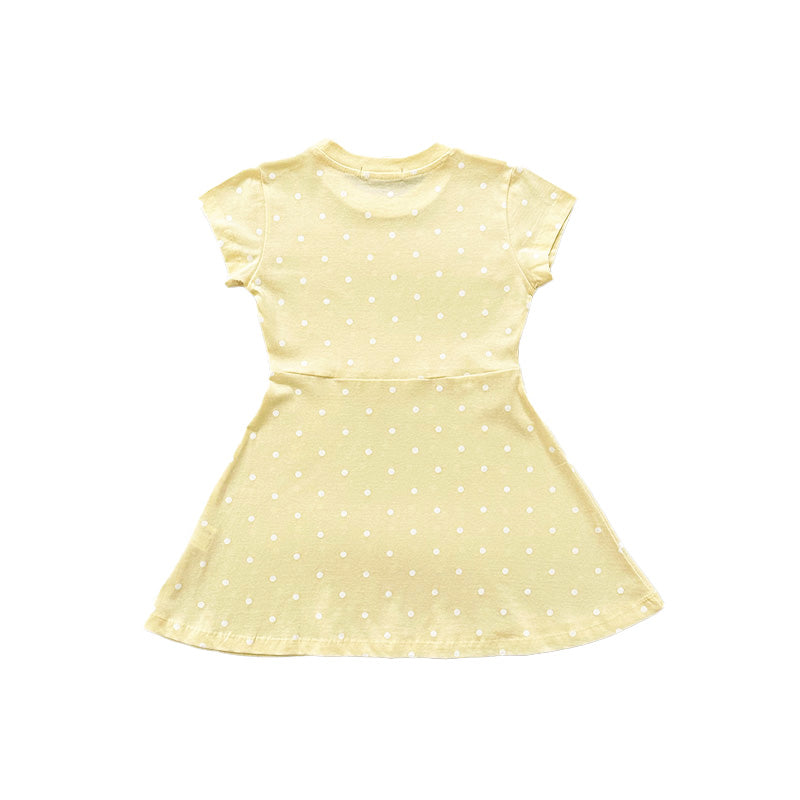 Girl Printed Dress - Light Yellow - SG2302021A