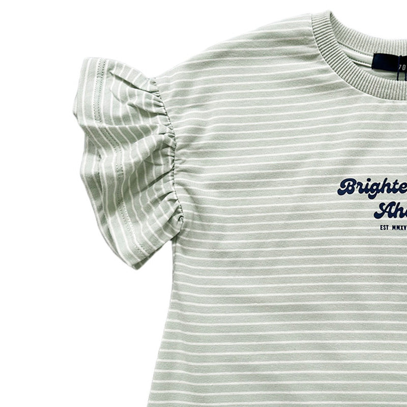Girl Striped Top - Light Green - SG2302022A