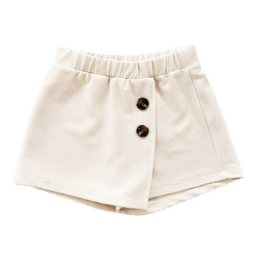 Girl Button Detailed Skort - Sand - SG2302024A