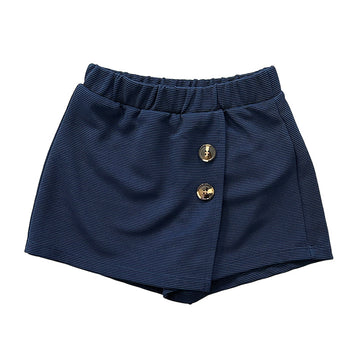 Girl Button Detailed Skort - Navy - SG2302024B