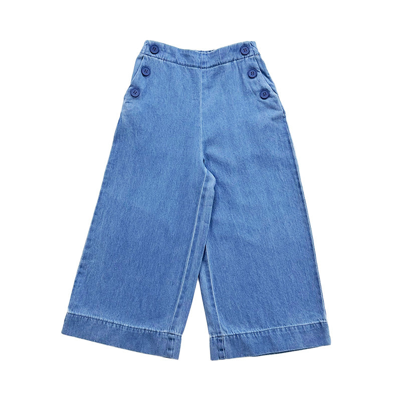 Girl Button Detailed Jeans - Light Blue - SG2302028Z