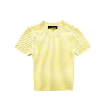 Girl Yarn Knit Top - Light Yellow - SG2302043B