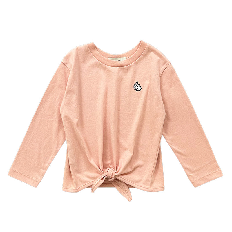 Girl Knot Long Sleeve Top - Soft Pink - SG2303031A