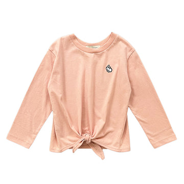 Girl Knot Long Sleeve Top - Soft Pink - SG2303031A