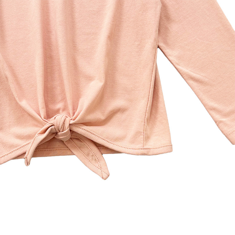 Girl Knot Long Sleeve Top - Soft Pink - SG2303031A