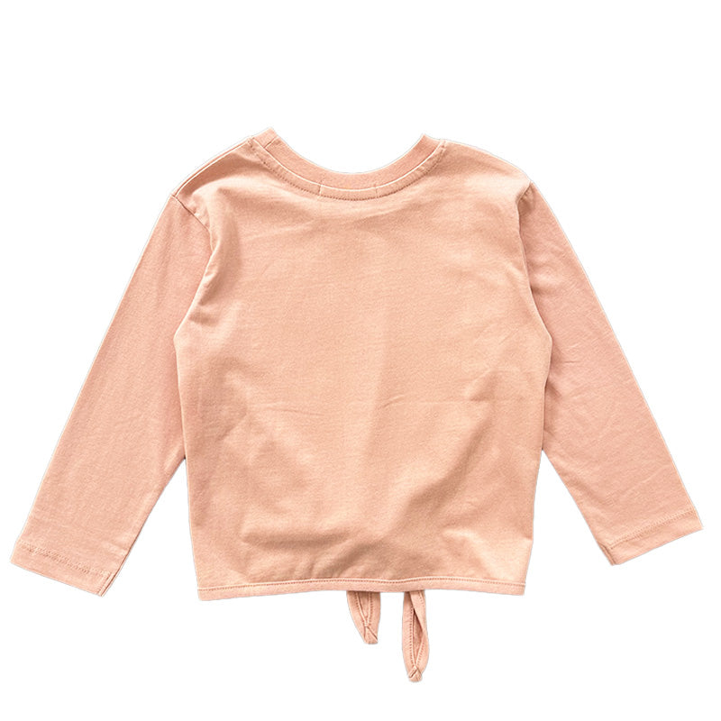Girl Knot Long Sleeve Top - Soft Pink - SG2303031A