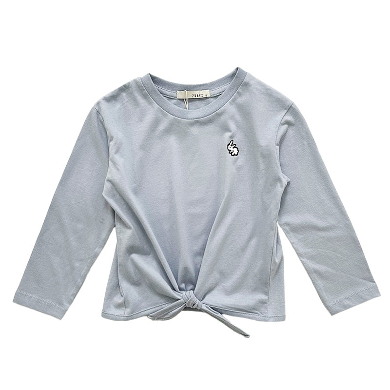 Girl Knot Long Sleeve Top - Light Blue - SG2303031B