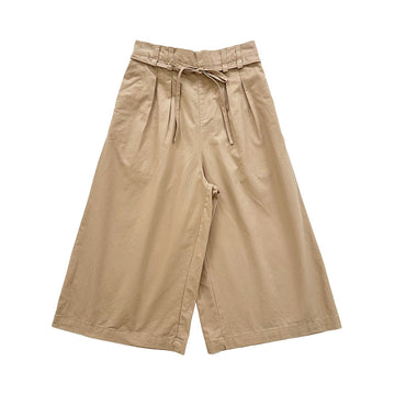Girl Pleated Long Pants - Khaki - SG2303040B